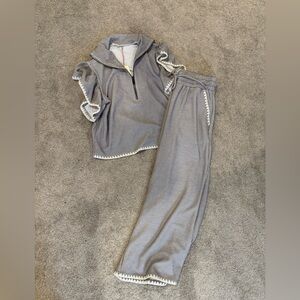 Entro Heather Gray Pinstripe set
